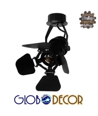 GLOBOSTAR® BROADWAY 01371 Vintage Φωτιστικό Οροφής με Ντουί 1 x E27 AC 220-240V IP20 - Μαύρο - Μ20 x Π20 x Υ27.5cm